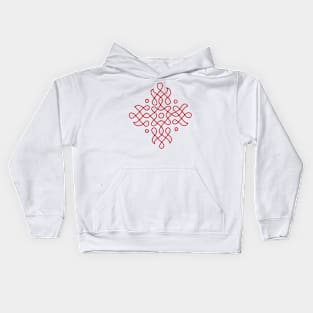 Dot Kolam, Red transparent Kolam, Muggu, rangoli Kids Hoodie